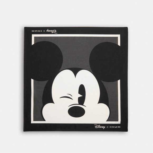 NWT Coach Outlet Disney X Coach Mickey Mouse Silk Bandana - Picture 1 of 4